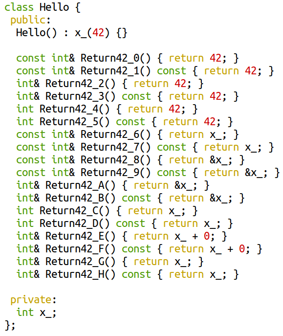 Code C++ à interpréter
