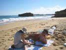 Fred et Jennifer, abalone sur la plage